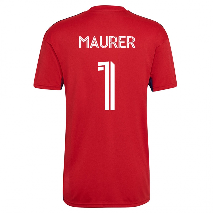 Kobiety Jimmy Maurer #1 Czerwony Domowa Koszulka 2023/24 Koszulki Klubowe