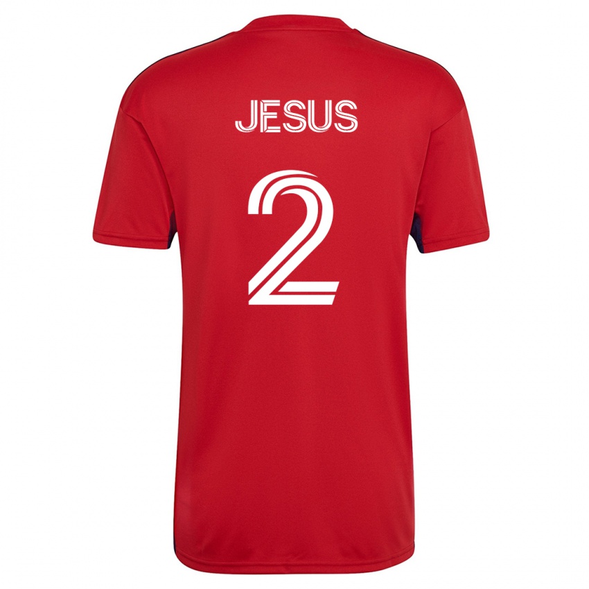 Kobiety Geovane Jesus #2 Czerwony Domowa Koszulka 2023/24 Koszulki Klubowe