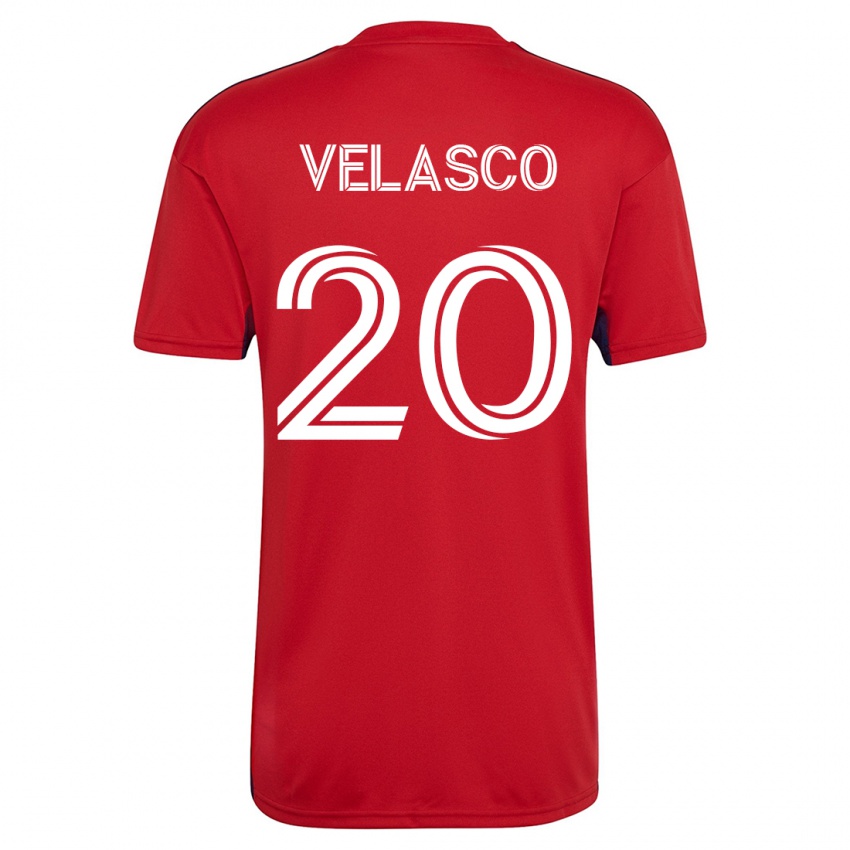 Kobiety Alan Velasco #20 Czerwony Domowa Koszulka 2023/24 Koszulki Klubowe