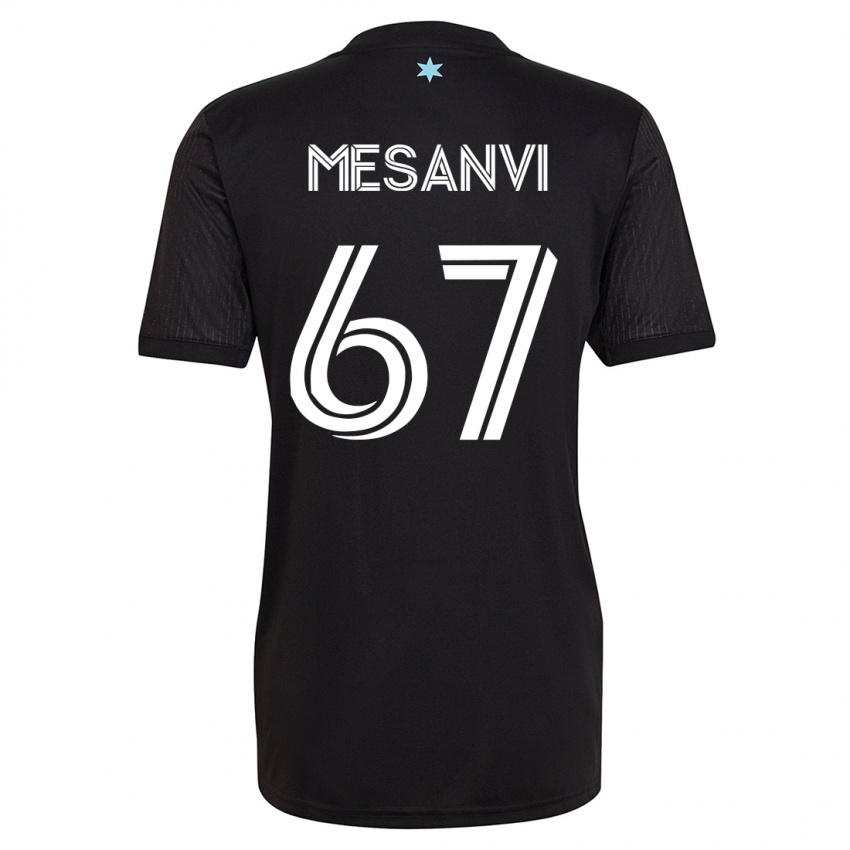 Kobiety Loïc Mesanvi #67 Czarny Domowa Koszulka 2023/24 Koszulki Klubowe