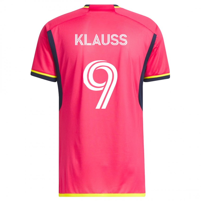 Kobiety João Klauss #9 Różowy Domowa Koszulka 2023/24 Koszulki Klubowe