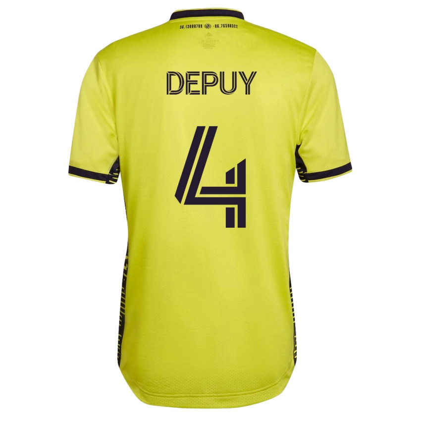 Kobiety Nick Depuy #4 Żółty Domowa Koszulka 2023/24 Koszulki Klubowe