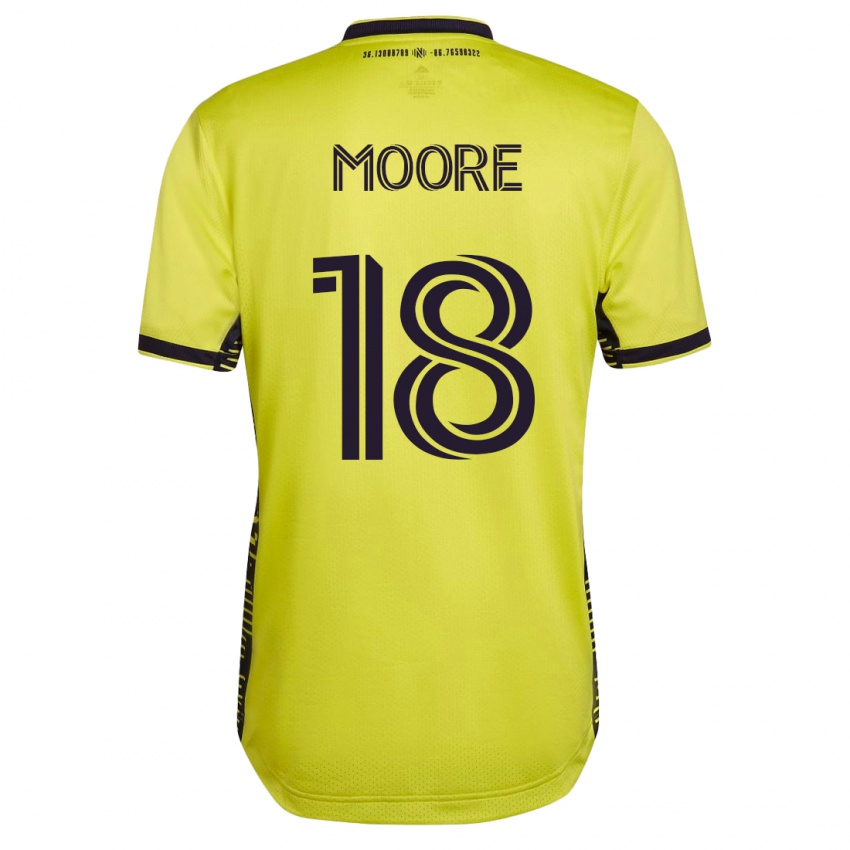 Kobiety Shaq Moore #18 Żółty Domowa Koszulka 2023/24 Koszulki Klubowe