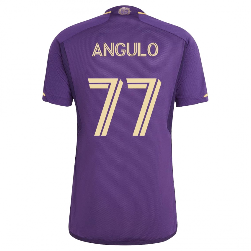 Kobiety Iván Angulo #77 Fioletowy Domowa Koszulka 2023/24 Koszulki Klubowe