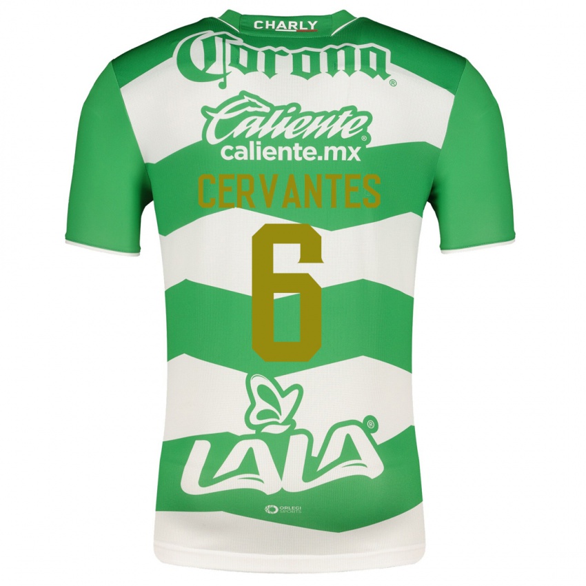 Kobiety Alan Cervantes #6 Zielony Domowa Koszulka 2023/24 Koszulki Klubowe