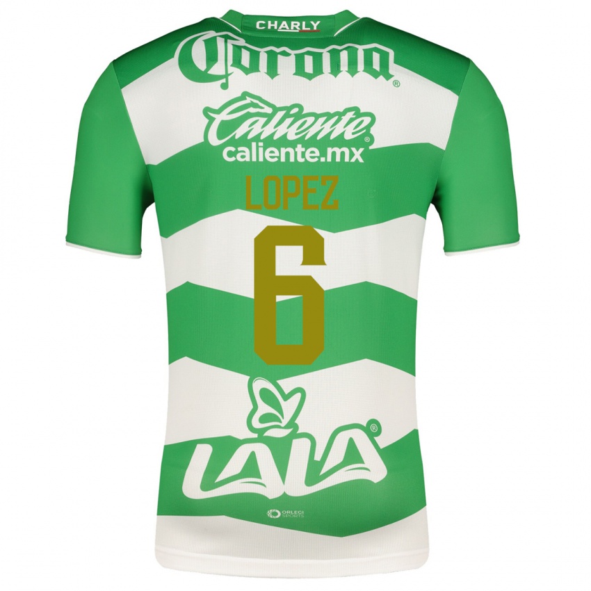 Kobiety Brenda Lopez #6 Zielony Domowa Koszulka 2023/24 Koszulki Klubowe