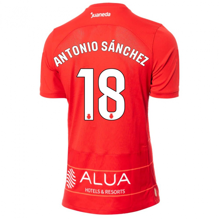 Kobiety Antonio Sánchez #18 Czerwony Domowa Koszulka 2023/24 Koszulki Klubowe
