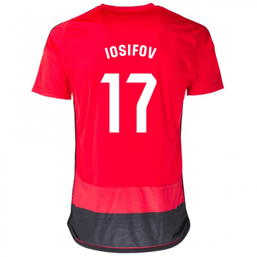 Kobiety Nikita Iosifov #17 Czerwony Czarny Domowa Koszulka 2023/24 Koszulki Klubowe
