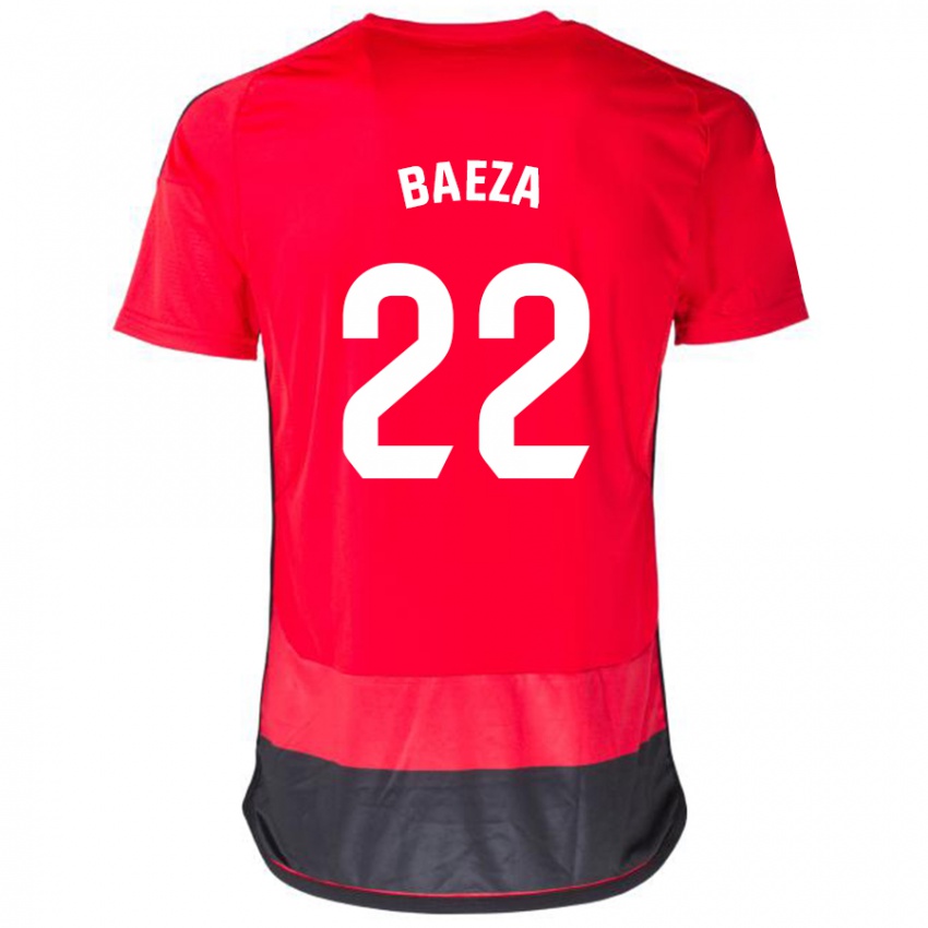 Kobiety Miguel Baeza #22 Czerwony Czarny Domowa Koszulka 2023/24 Koszulki Klubowe