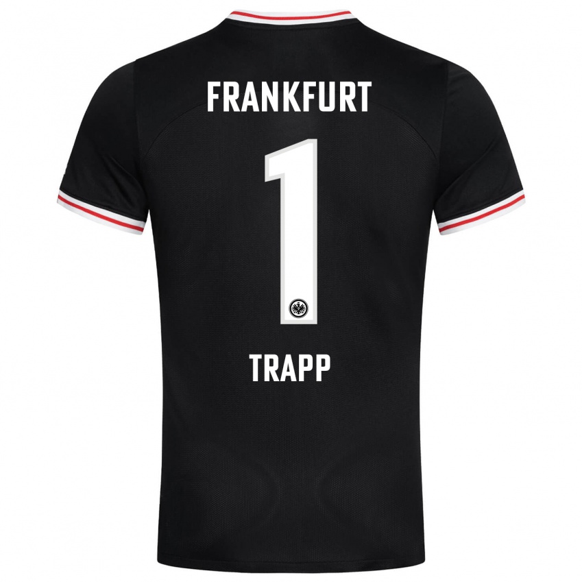 Kobiety Kevin Trapp #1 Czarny Wyjazdowa Koszulka 2023/24 Koszulki Klubowe