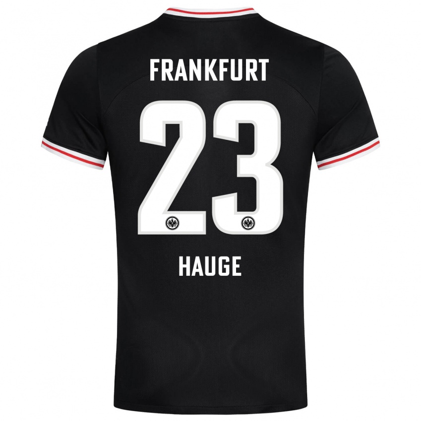Kobiety Jens Petter Hauge #23 Czarny Wyjazdowa Koszulka 2023/24 Koszulki Klubowe