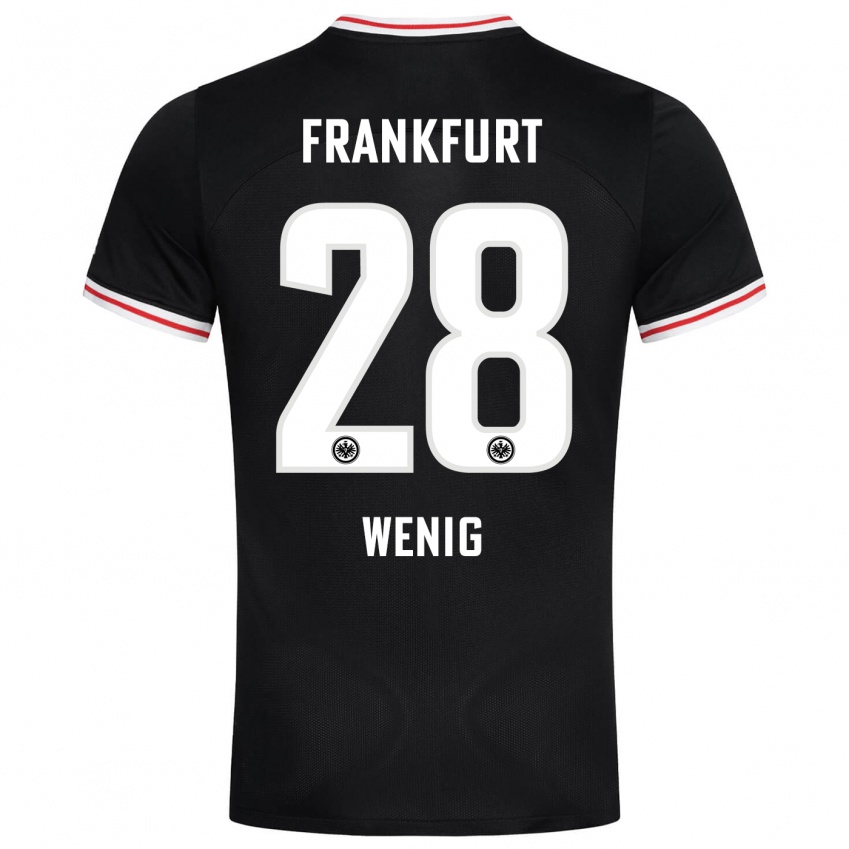 Kobiety Marcel Wenig #28 Czarny Wyjazdowa Koszulka 2023/24 Koszulki Klubowe