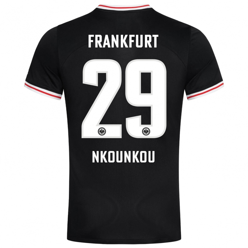 Kobiety Niels Nkounkou #29 Czarny Wyjazdowa Koszulka 2023/24 Koszulki Klubowe