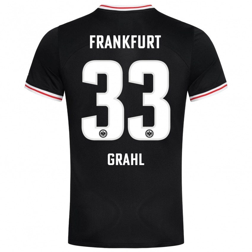 Kobiety Jens Grahl #33 Czarny Wyjazdowa Koszulka 2023/24 Koszulki Klubowe
