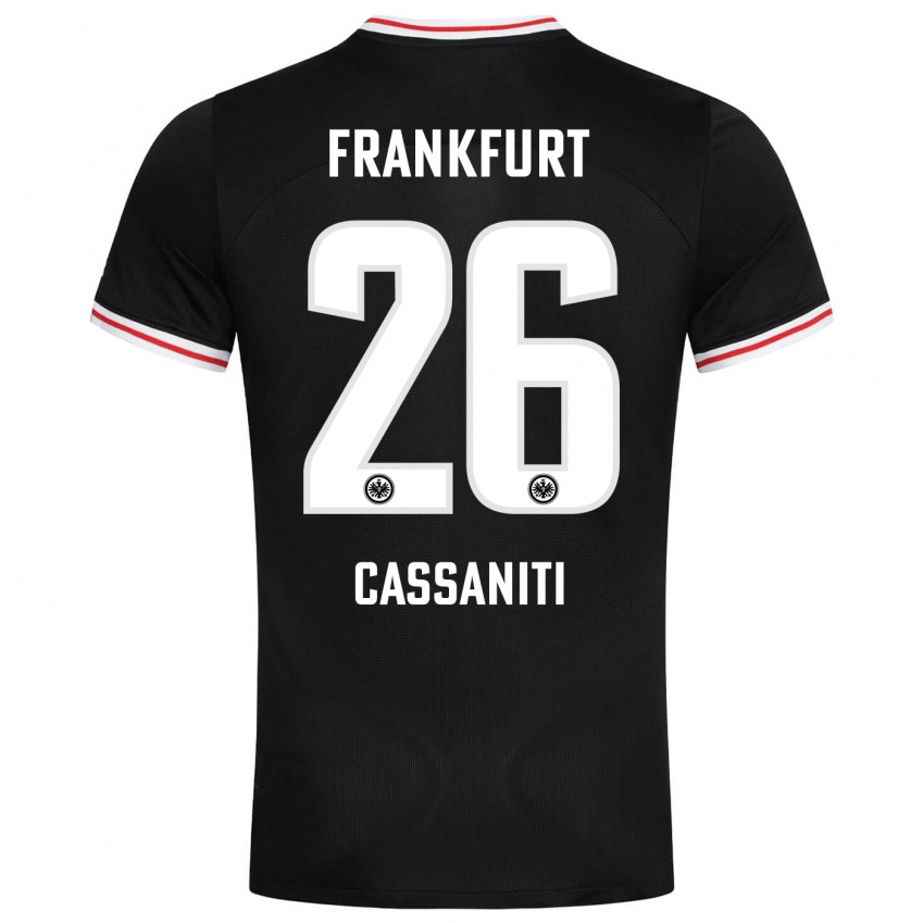 Kobiety Nino Cassaniti #26 Czarny Wyjazdowa Koszulka 2023/24 Koszulki Klubowe