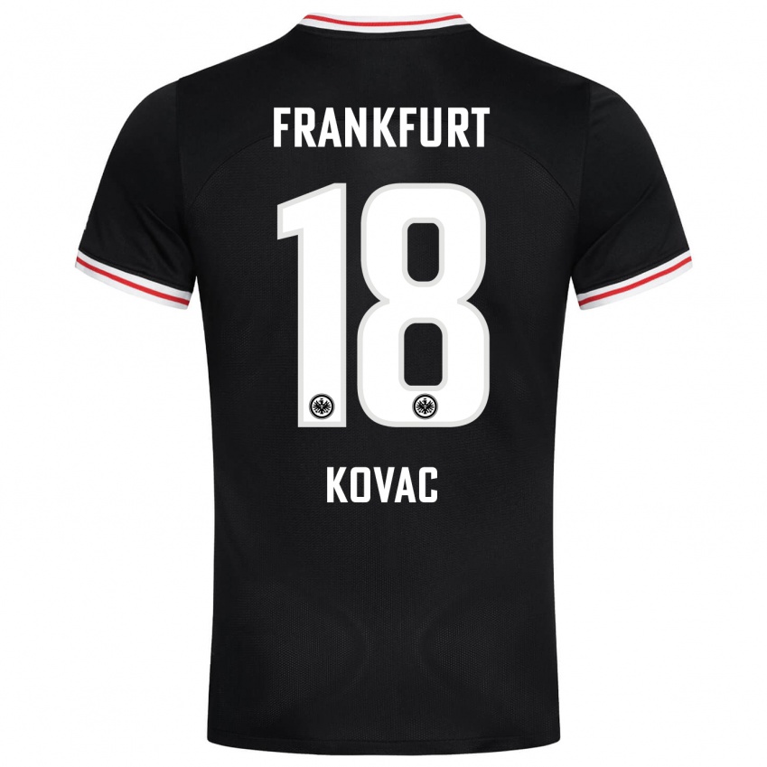 Kobiety Niko Kovac #18 Czarny Wyjazdowa Koszulka 2023/24 Koszulki Klubowe