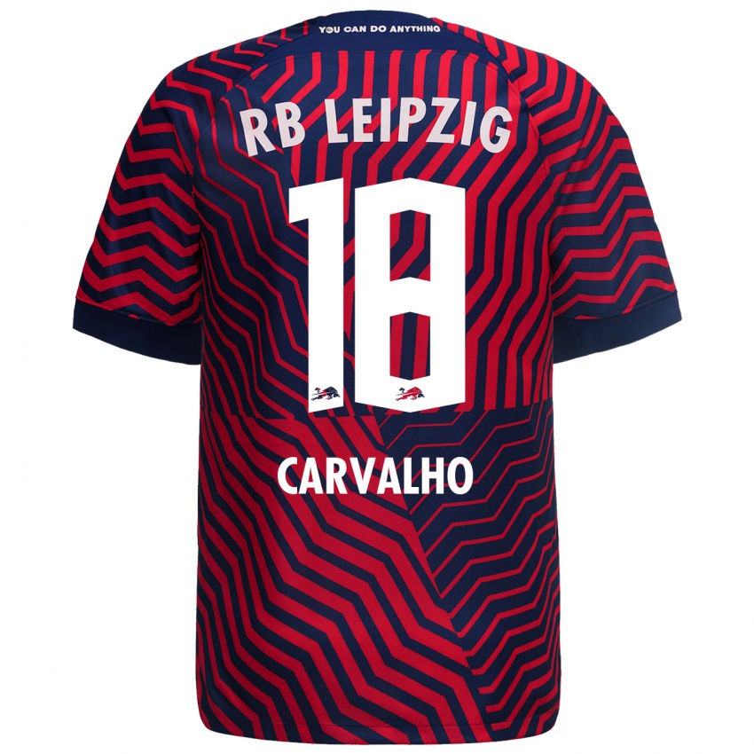Kobiety Fabio Carvalho #18 Niebieski Czerwony Wyjazdowa Koszulka 2023/24 Koszulki Klubowe