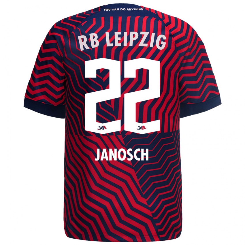 Kobiety Luca Janosch #22 Niebieski Czerwony Wyjazdowa Koszulka 2023/24 Koszulki Klubowe