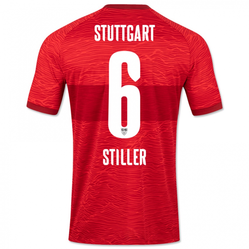 Kobiety Angelo Stiller #6 Czerwony Wyjazdowa Koszulka 2023/24 Koszulki Klubowe