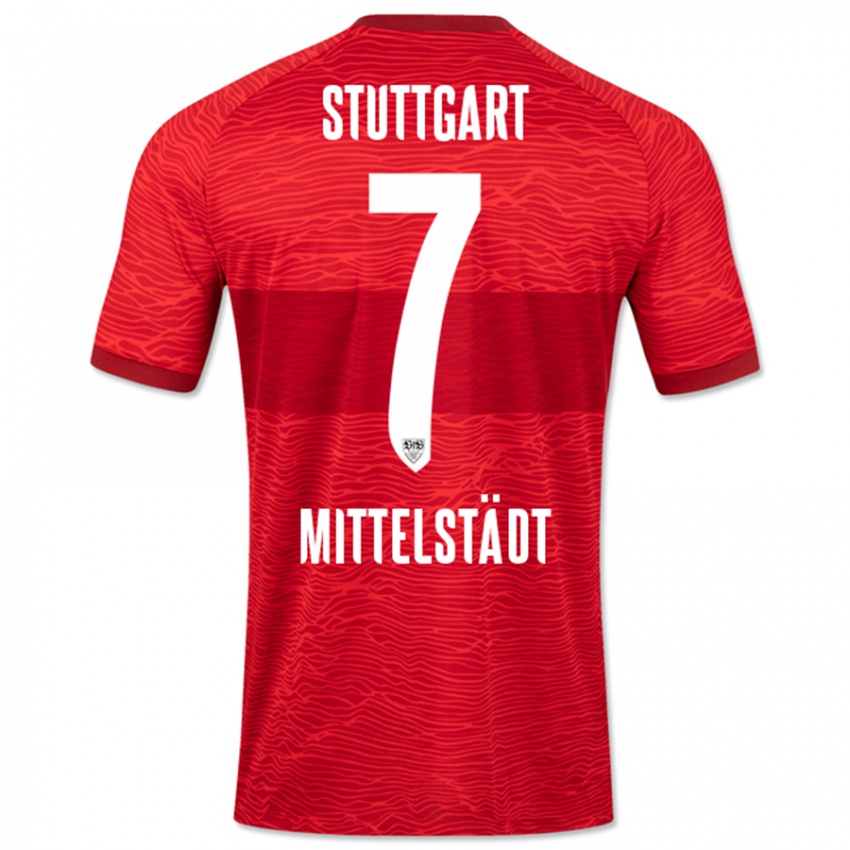 Kobiety Maximilian Mittelstädt #7 Czerwony Wyjazdowa Koszulka 2023/24 Koszulki Klubowe
