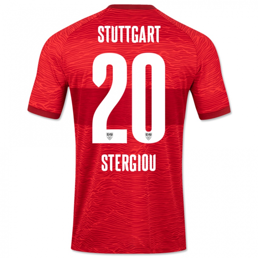 Kobiety Leonidas Stergiou #20 Czerwony Wyjazdowa Koszulka 2023/24 Koszulki Klubowe