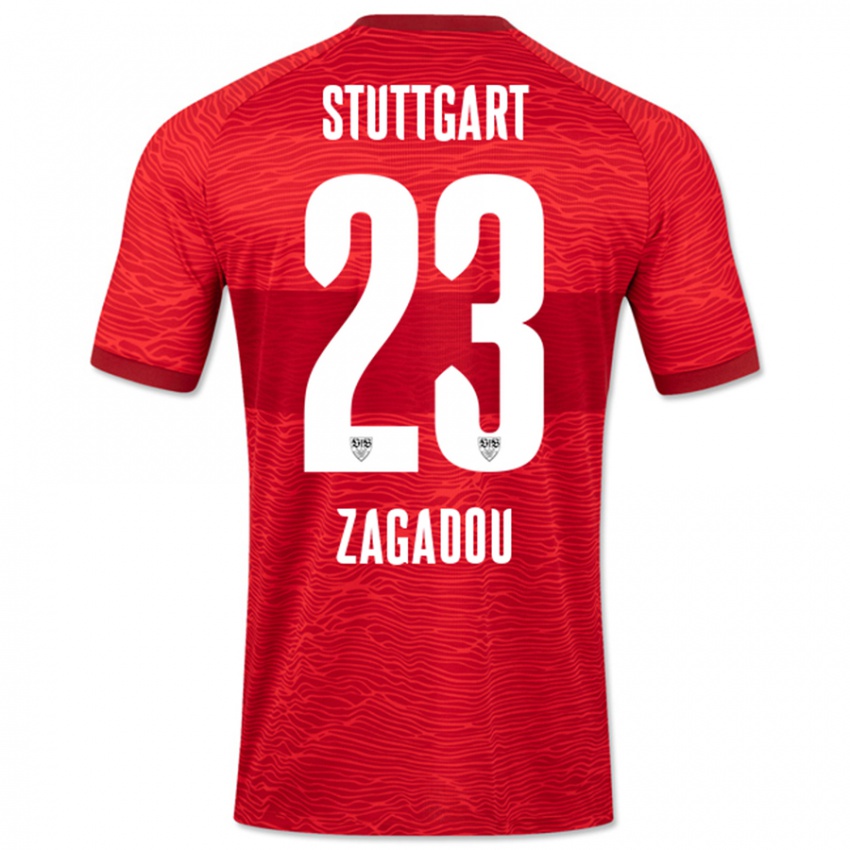 Kobiety Dan-Axel Zagadou #23 Czerwony Wyjazdowa Koszulka 2023/24 Koszulki Klubowe