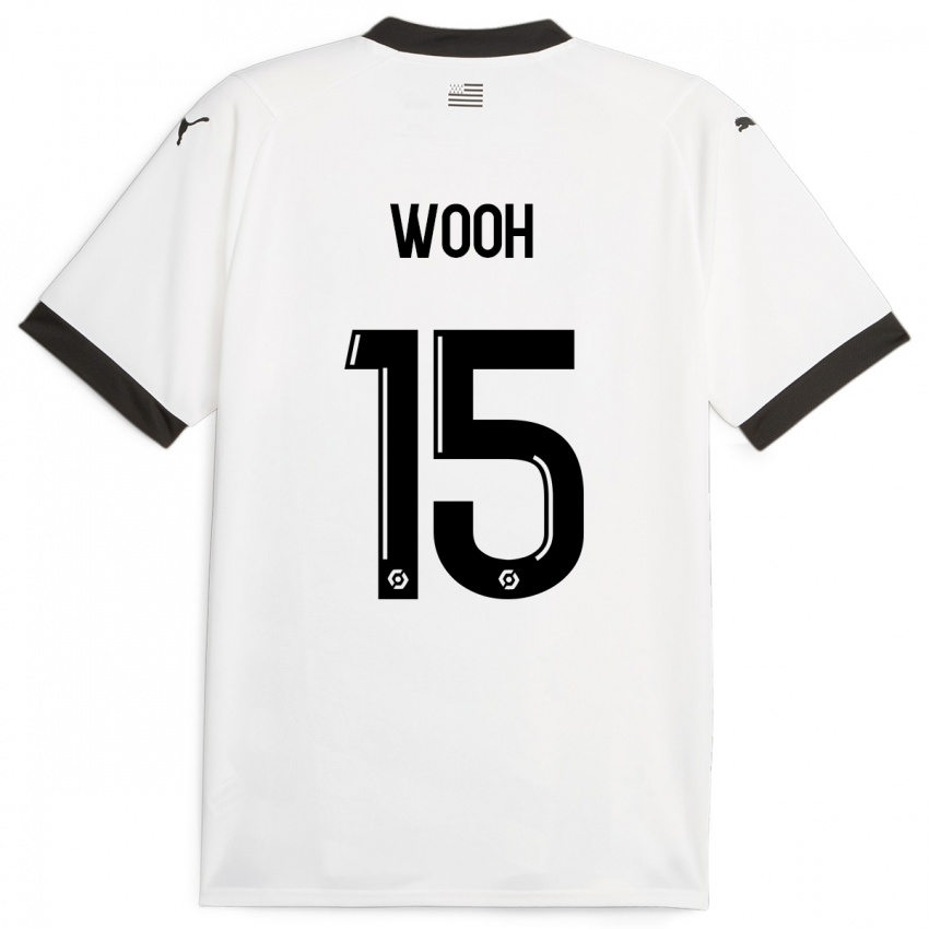 Kobiety Christopher Wooh #15 Biały Wyjazdowa Koszulka 2023/24 Koszulki Klubowe