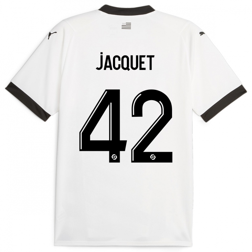 Kobiety Jérémy Jacquet #42 Biały Wyjazdowa Koszulka 2023/24 Koszulki Klubowe