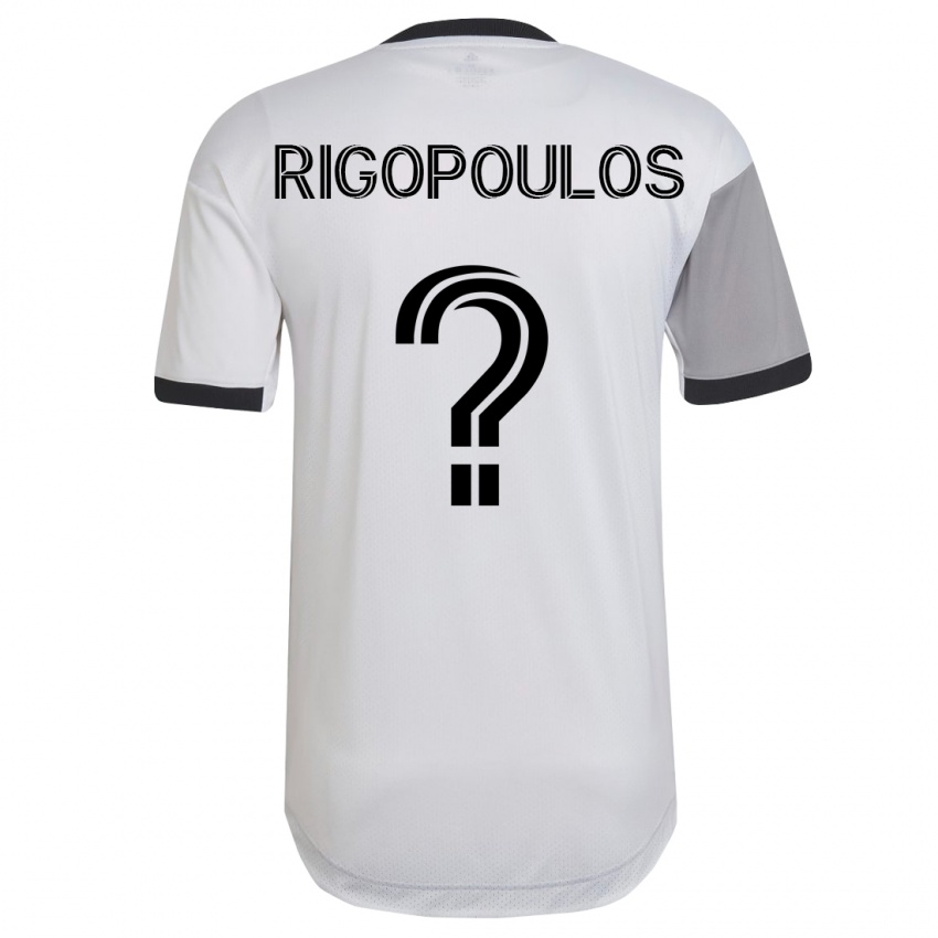 Kobiety Theo Rigopoulos #0 Biały Wyjazdowa Koszulka 2023/24 Koszulki Klubowe