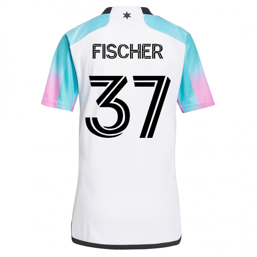 Kobiety Britton Fischer #37 Biały Wyjazdowa Koszulka 2023/24 Koszulki Klubowe