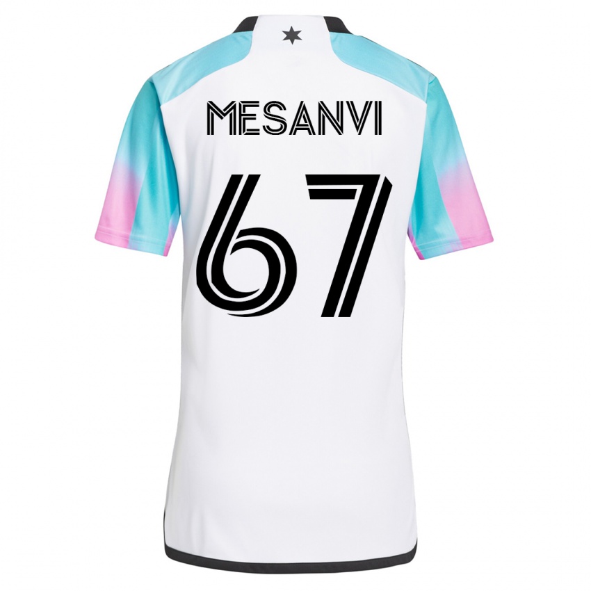 Kobiety Loïc Mesanvi #67 Biały Wyjazdowa Koszulka 2023/24 Koszulki Klubowe