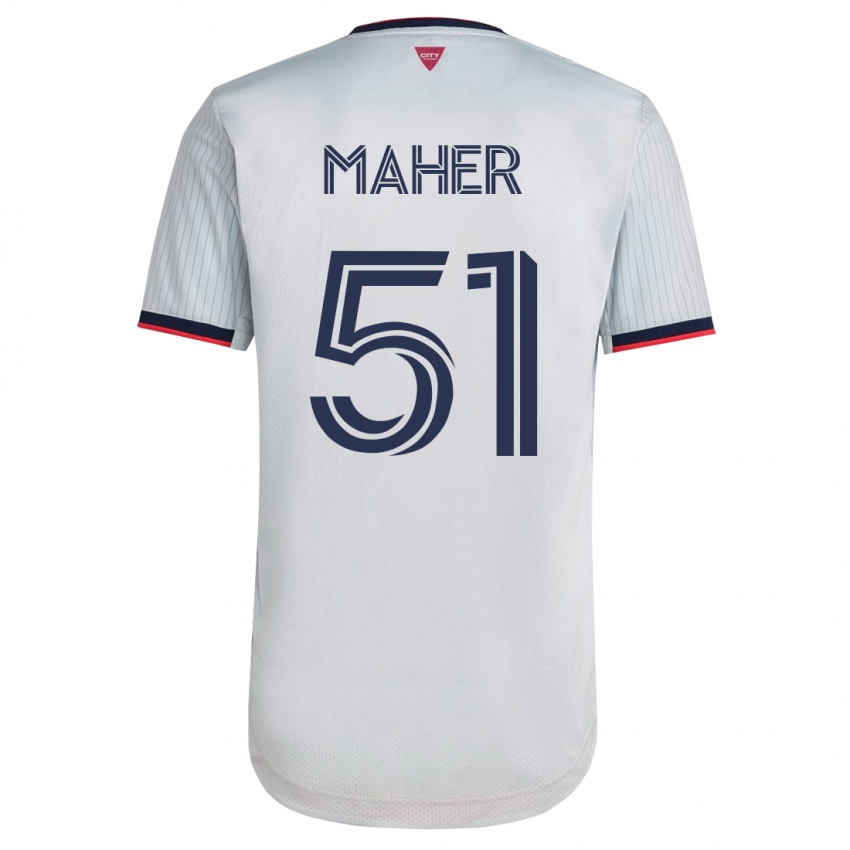 Kobiety Josh Maher #51 Biały Wyjazdowa Koszulka 2023/24 Koszulki Klubowe