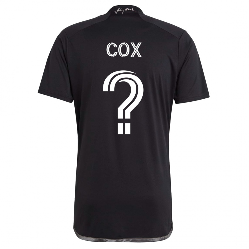 Kobiety Justin Cox #0 Czarny Wyjazdowa Koszulka 2023/24 Koszulki Klubowe