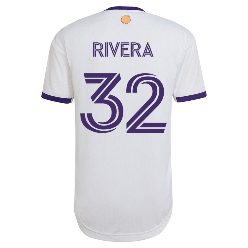 Kobiety Wilfredo Rivera #32 Biały Wyjazdowa Koszulka 2023/24 Koszulki Klubowe