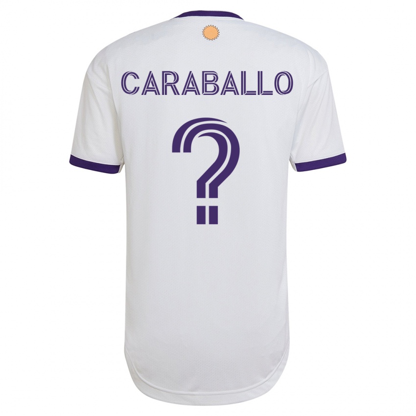 Kobiety Gustavo Caraballo #0 Biały Wyjazdowa Koszulka 2023/24 Koszulki Klubowe