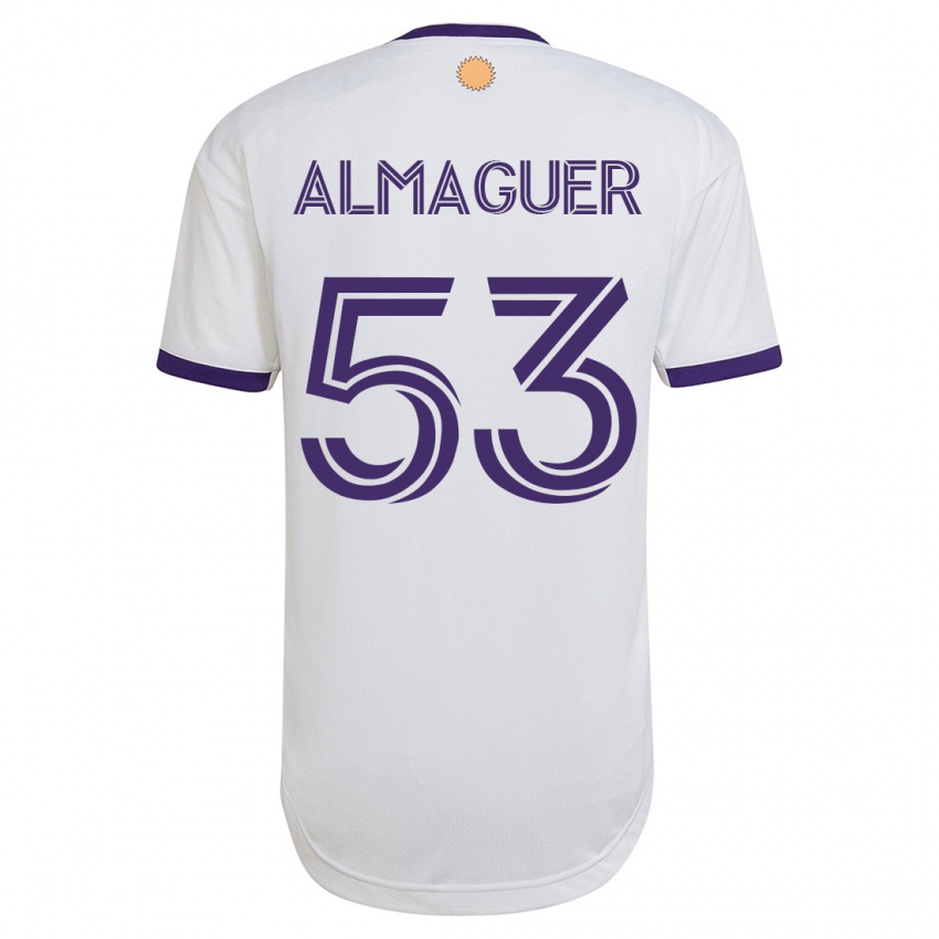 Kobiety Jorge Almaguer #53 Biały Wyjazdowa Koszulka 2023/24 Koszulki Klubowe