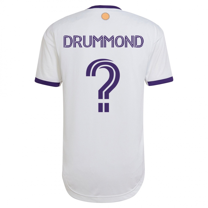 Kobiety Owen Drummond #0 Biały Wyjazdowa Koszulka 2023/24 Koszulki Klubowe