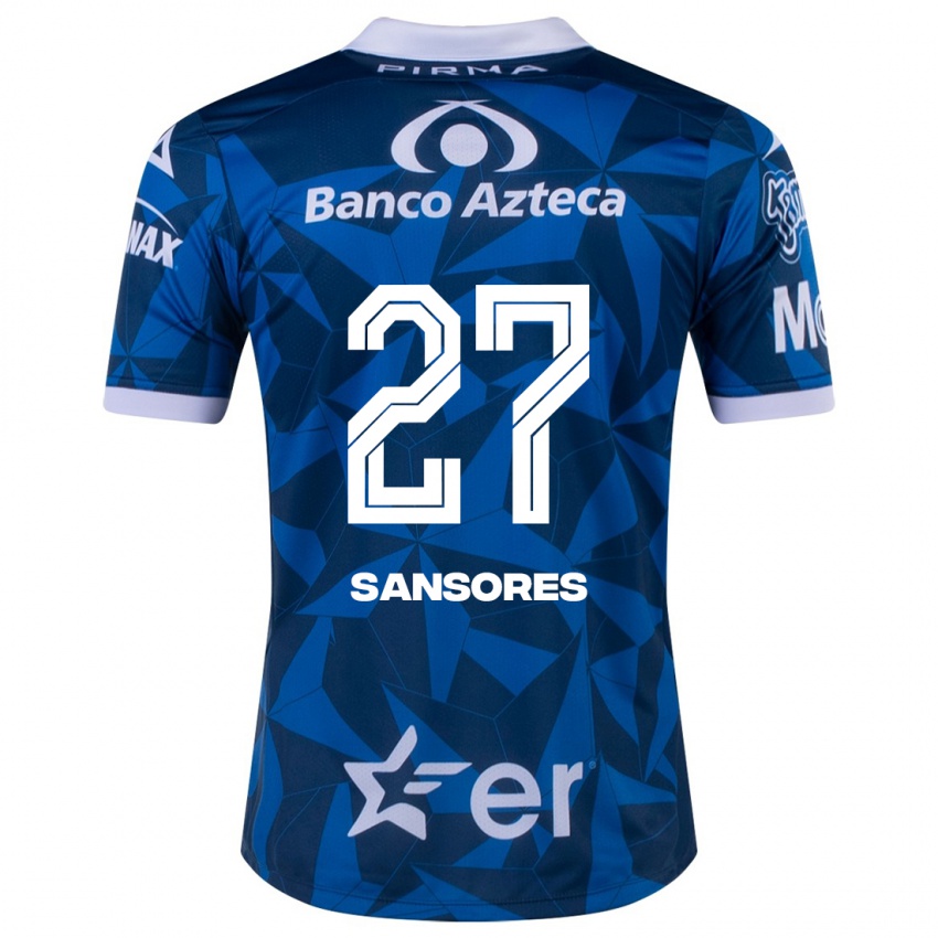 Kobiety Miguel Sansores #27 Niebieski Wyjazdowa Koszulka 2023/24 Koszulki Klubowe