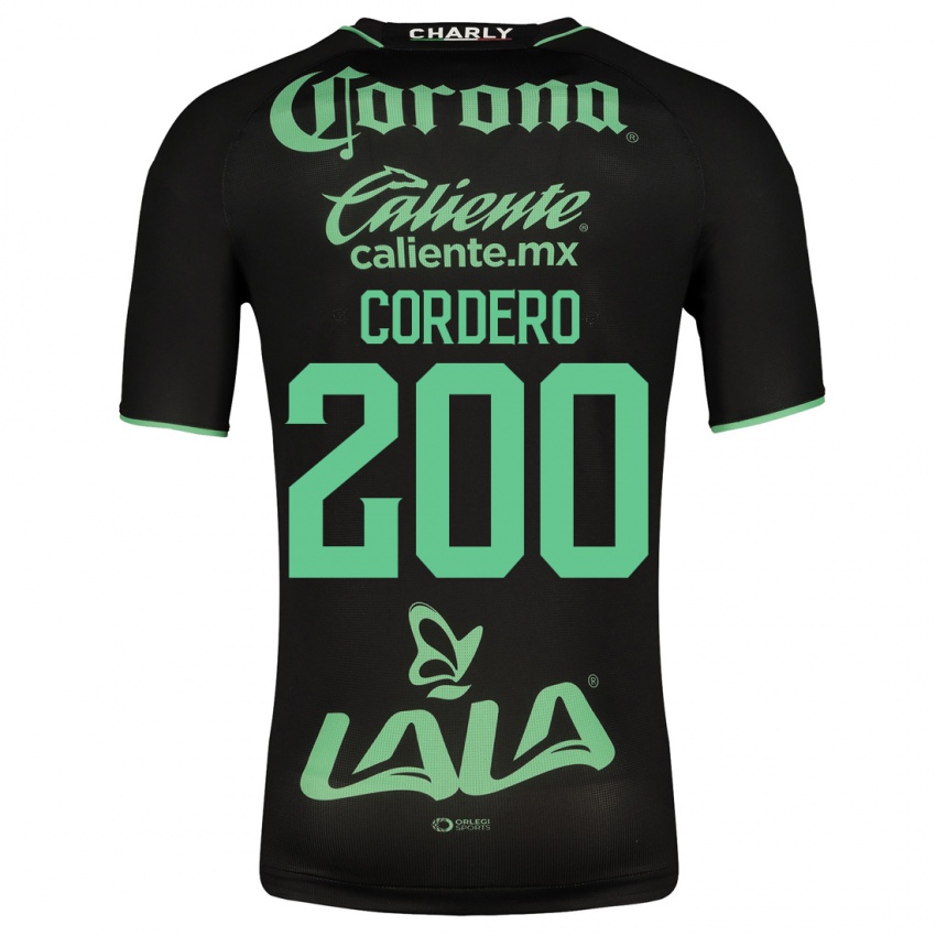 Kobiety Mario Cordero #200 Czarny Wyjazdowa Koszulka 2023/24 Koszulki Klubowe