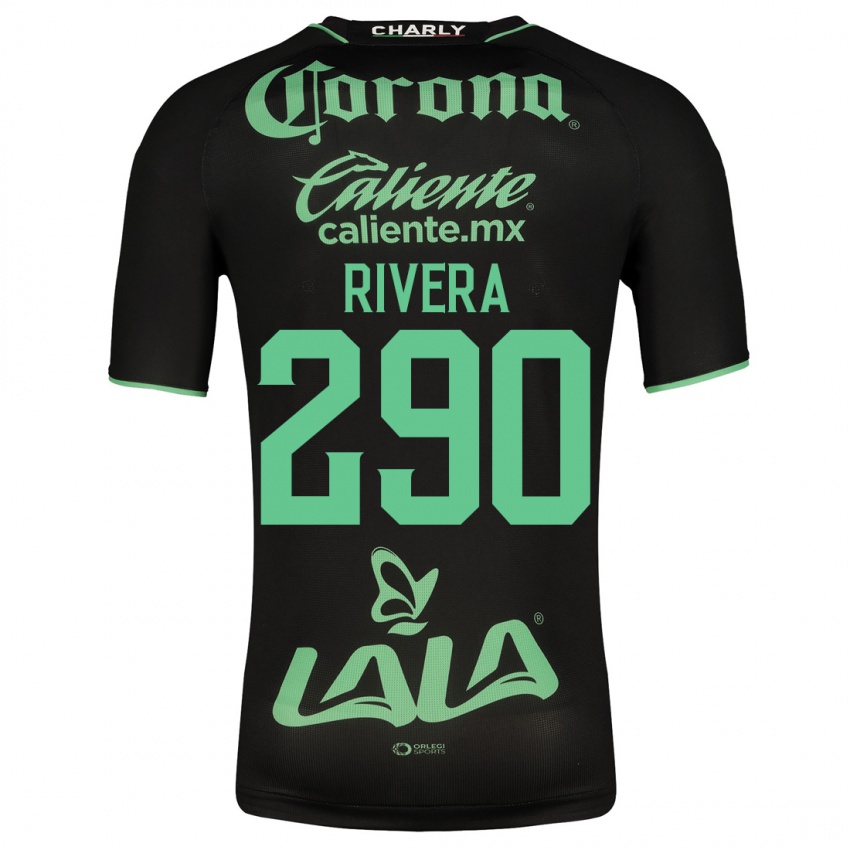 Kobiety Ángel Rivera #290 Czarny Wyjazdowa Koszulka 2023/24 Koszulki Klubowe