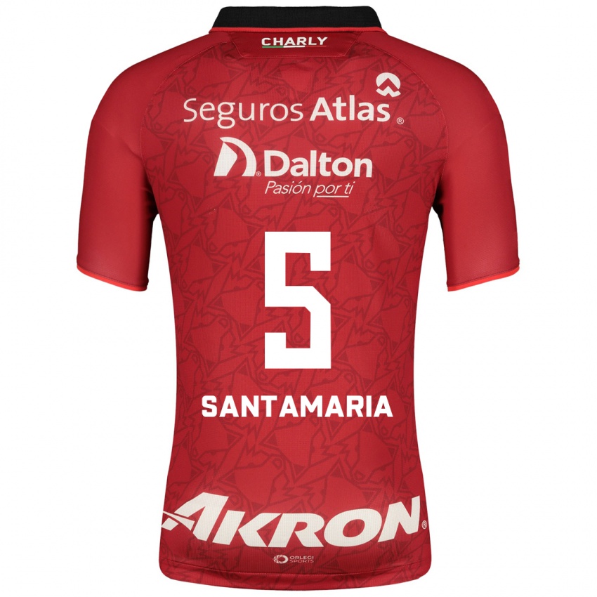 Kobiety Anderson Santamaría #5 Czerwony Wyjazdowa Koszulka 2023/24 Koszulki Klubowe