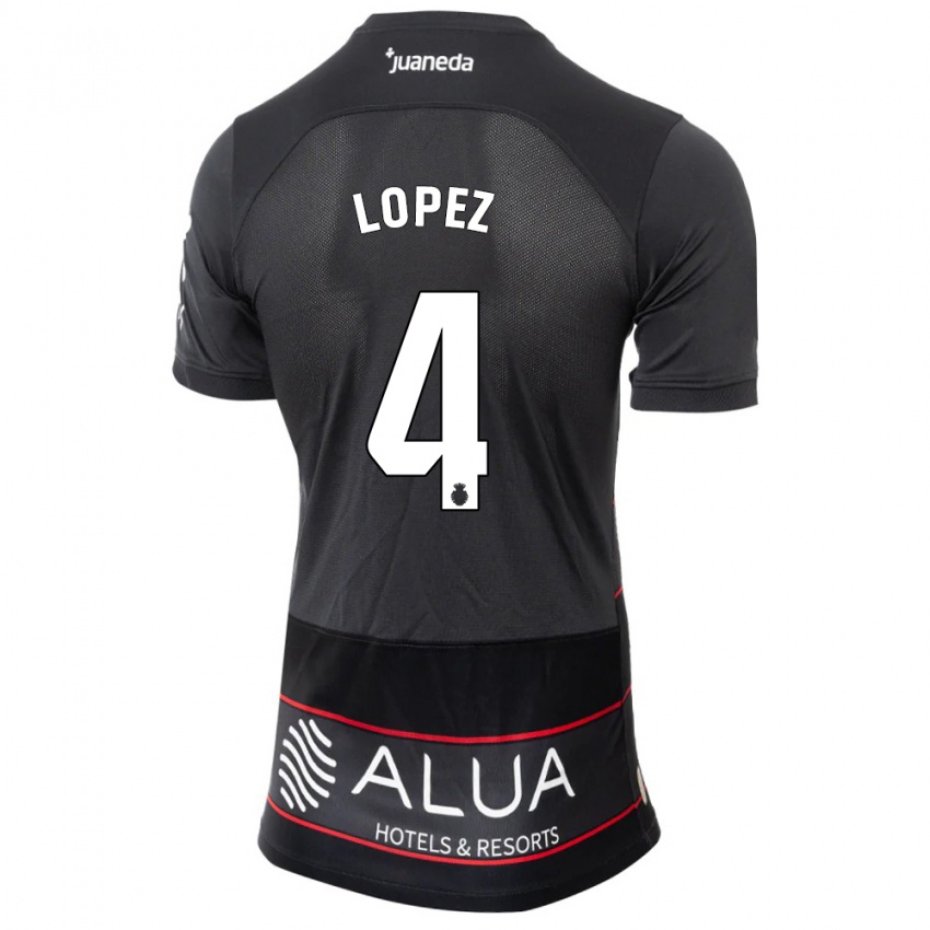 Kobiety David López #4 Czarny Wyjazdowa Koszulka 2023/24 Koszulki Klubowe