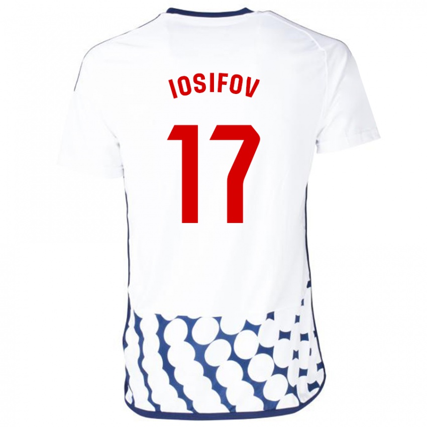 Kobiety Nikita Iosifov #17 Biały Wyjazdowa Koszulka 2023/24 Koszulki Klubowe