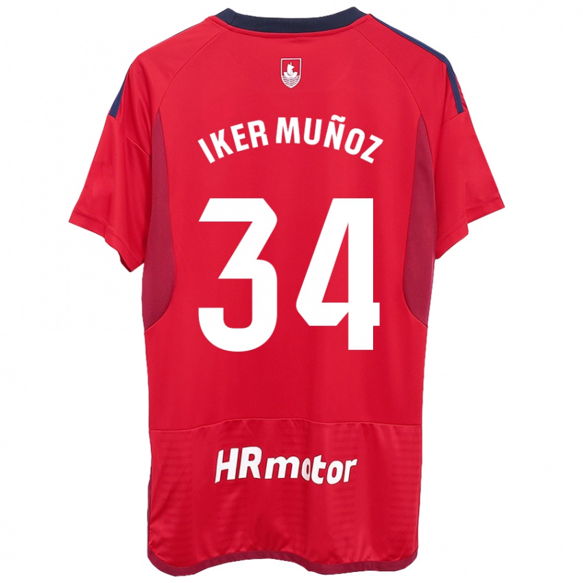 Dzieci Iker Muñoz #34 Czerwony Domowa Koszulka 2023/24 Koszulki Klubowe