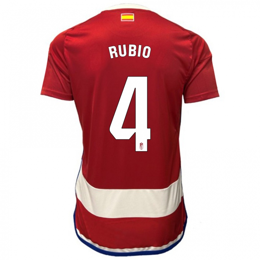 Dzieci Miguel Rubio #4 Czerwony Domowa Koszulka 2023/24 Koszulki Klubowe