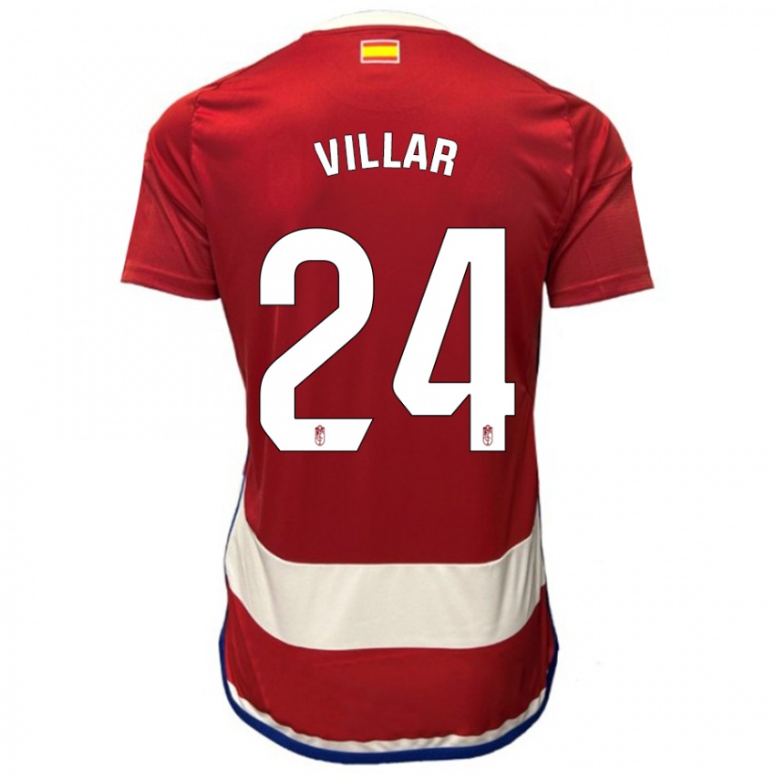 Dzieci Gonzalo Villar #24 Czerwony Domowa Koszulka 2023/24 Koszulki Klubowe