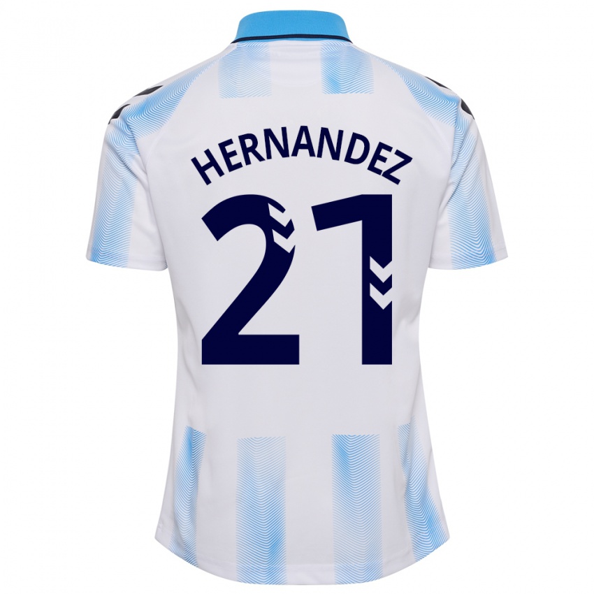 Dzieci Juan Hernández #21 Biało Niebieski Domowa Koszulka 2023/24 Koszulki Klubowe