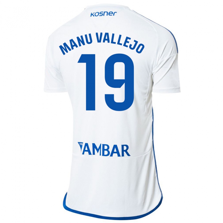 Dzieci Manu Vallejo #19 Biały Domowa Koszulka 2023/24 Koszulki Klubowe