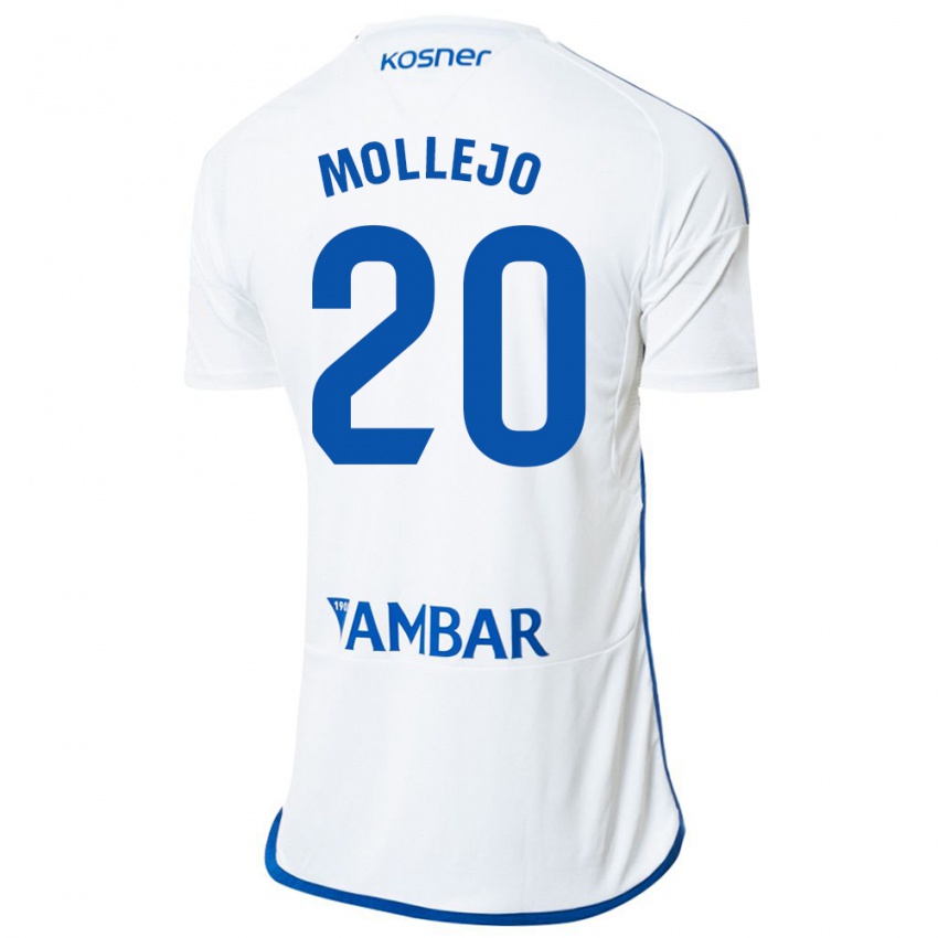 Dzieci Victor Mollejo #20 Biały Domowa Koszulka 2023/24 Koszulki Klubowe