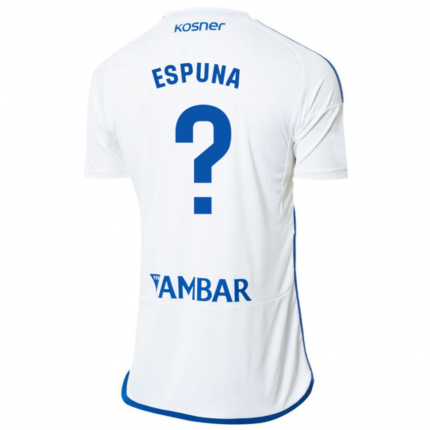 Dzieci Nico Espuña #0 Biały Domowa Koszulka 2023/24 Koszulki Klubowe